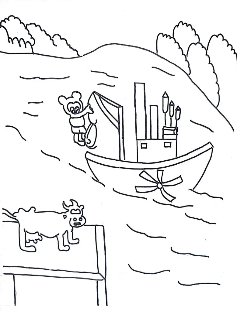 On this colouring page of Disney, there is a Mickey Mouse coloring page from Steamboat Willie