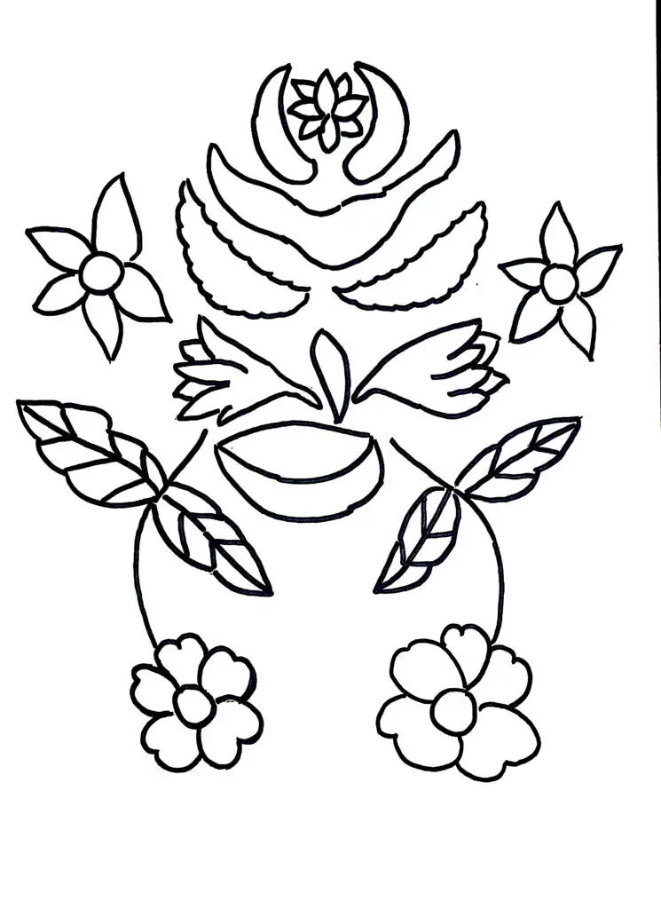 Among coloring pages for adults, on this page there is rangoli art.