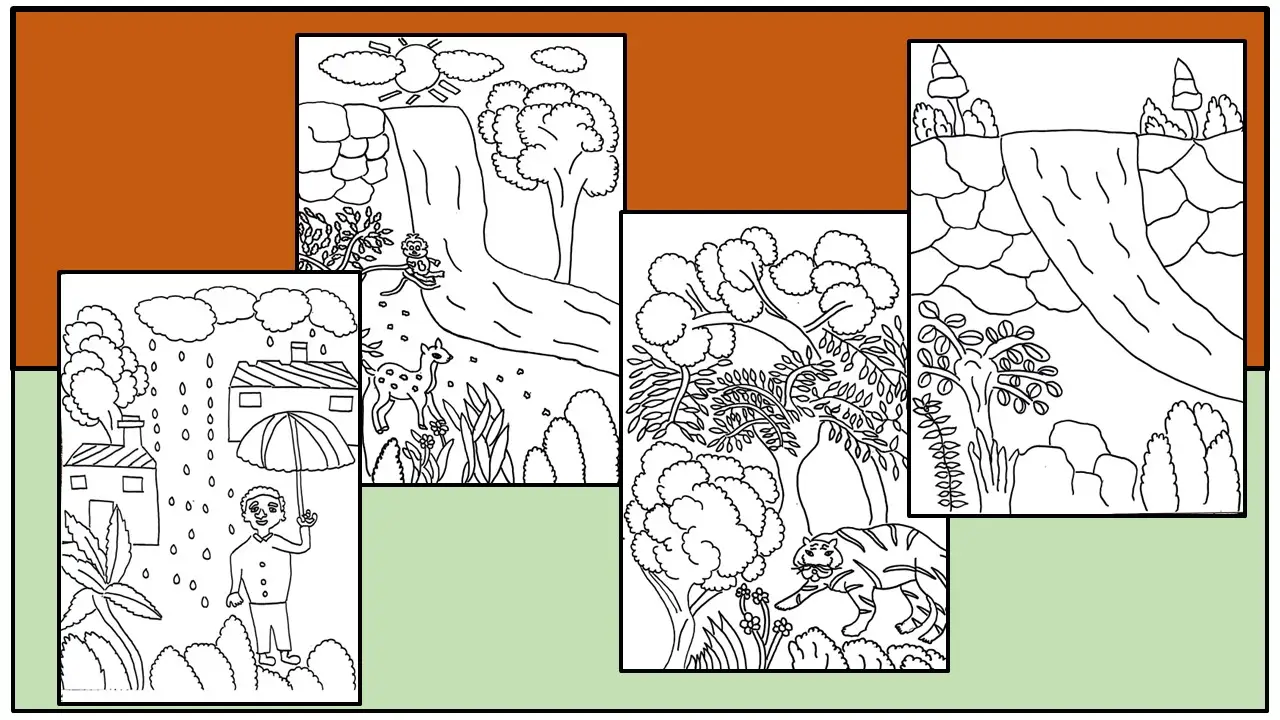 In this post, there are nature coloring pages along with nature facts.
