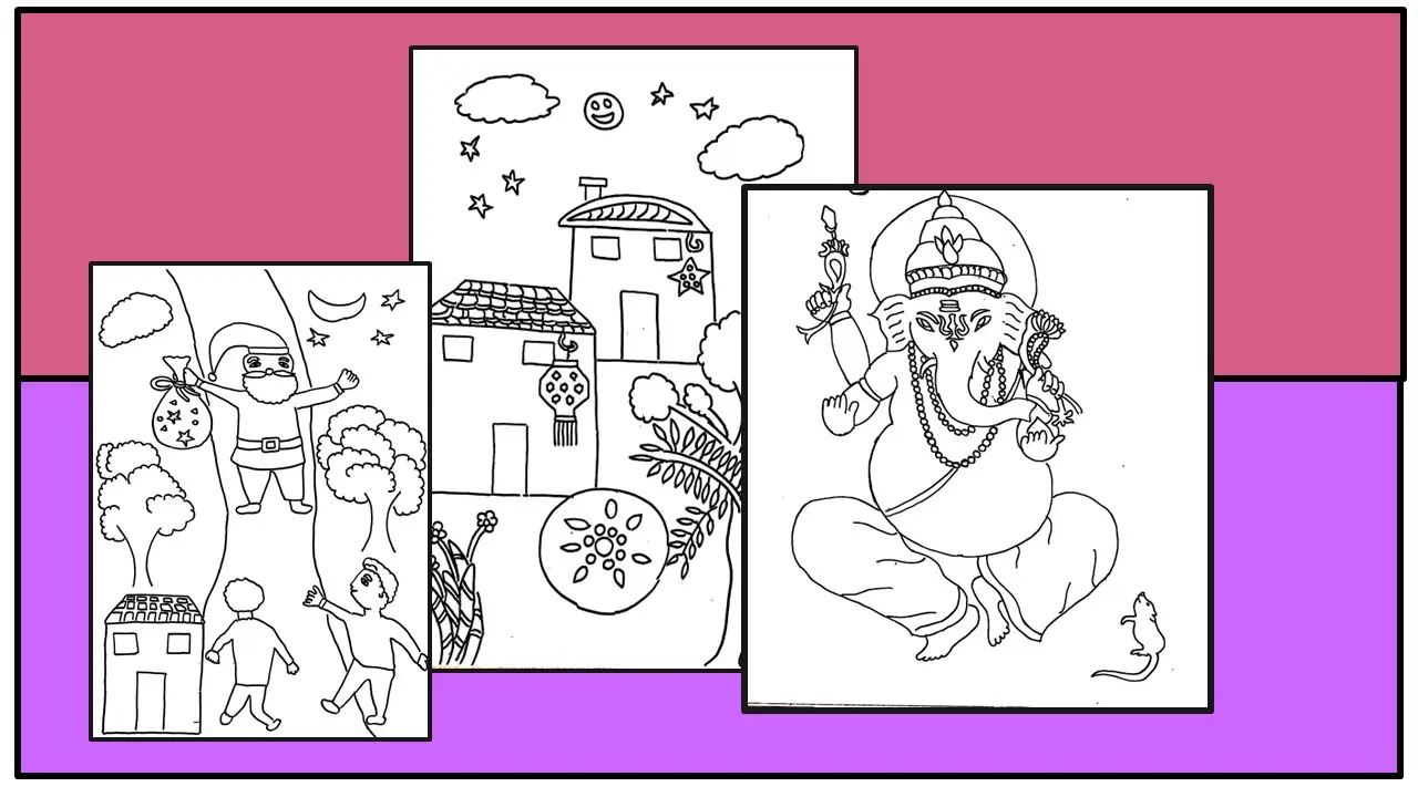 In this post, there are holiday coloring pages along with interesting facts.